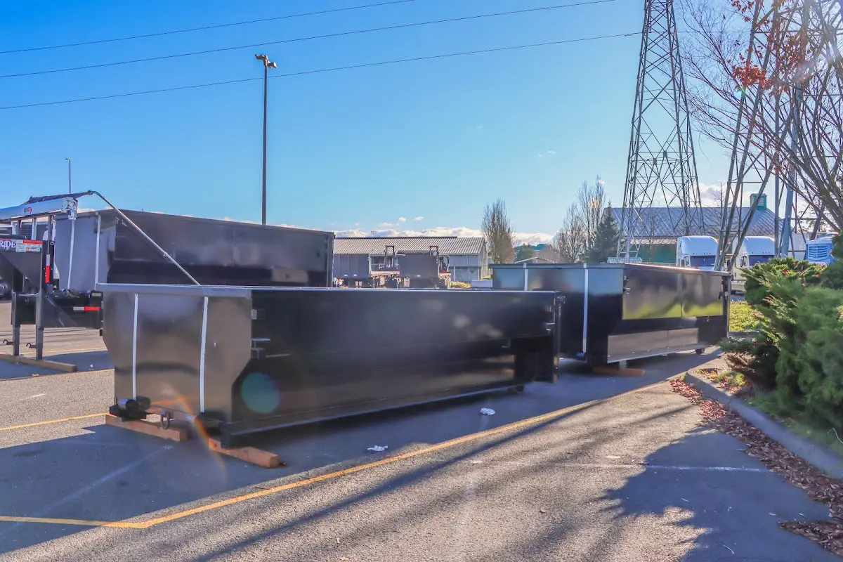 Roll-off dumpster ready for waste disposal at job site for Roofing Dumpster Rental in Lake Murray of Richland